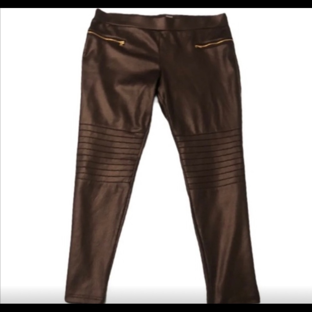 a.n.a. Moto Pants Black Vegan Leather Pebbled NWOT size Petite XL